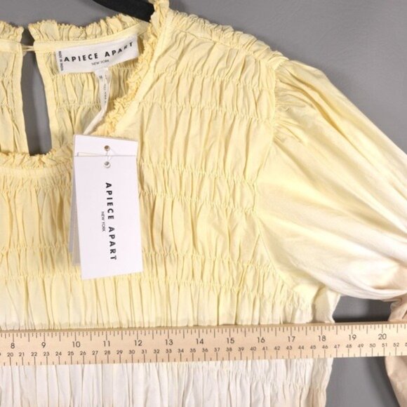 NWT APIECE APART ALDEA Smocked ORGANIC COTTON Ombre Dip Dye Mini‎ Dress MEDIUM - Picture 8 of 16